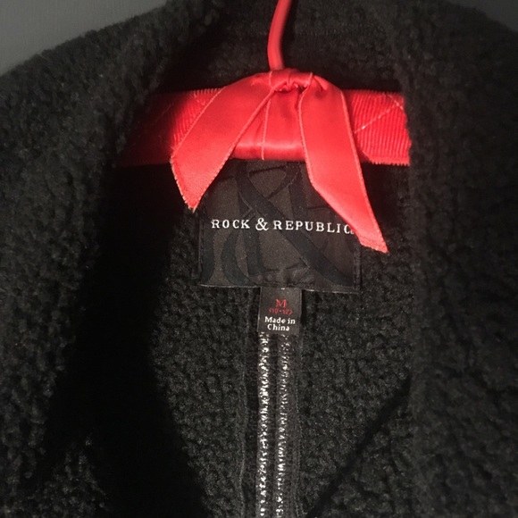 Rock & Republic Shearling Moto Jacket Tiny Fit XXS - Picture 4 of 6